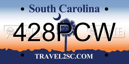 428PCW South Carolina License Plate