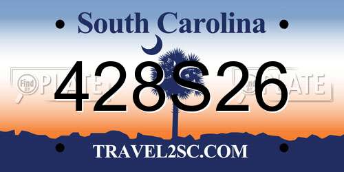 428S26 South Carolina License Plate