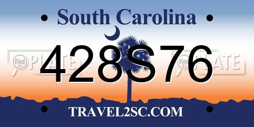 428S76 South Carolina License Plate