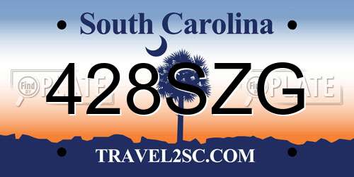 428SZG South Carolina License Plate