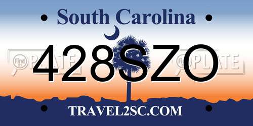 428SZO South Carolina License Plate