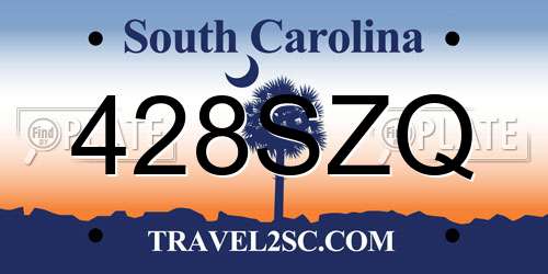 428SZQ South Carolina License Plate