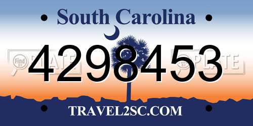 4298453 South Carolina License Plate
