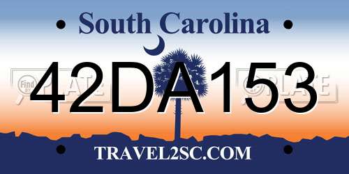 42DA153 South Carolina License Plate