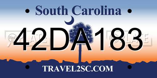 42DA183 South Carolina License Plate