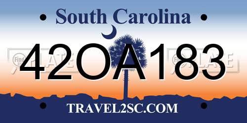42OA183 South Carolina License Plate