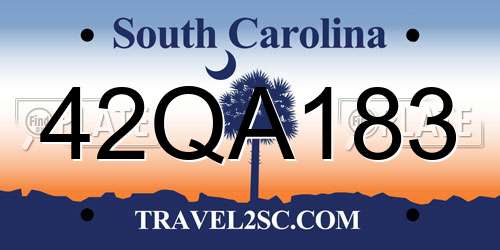 42QA183 South Carolina License Plate