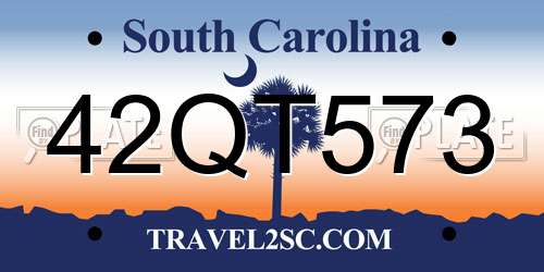 42QT573 South Carolina License Plate