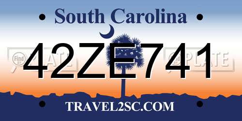 42ZE741 South Carolina License Plate