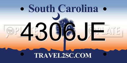 4306JE South Carolina License Plate