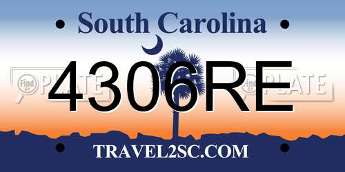 4306RE South Carolina License Plate