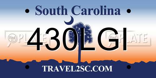 430LGI South Carolina License Plate