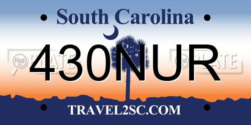 430NUR South Carolina License Plate