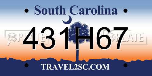 431H67 South Carolina License Plate