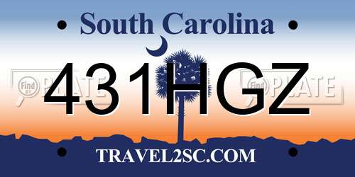 431HGZ South Carolina License Plate