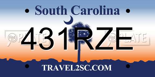 431RZE South Carolina License Plate