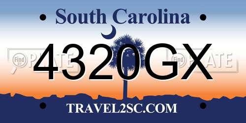 4320GX South Carolina License Plate