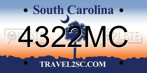 4322MC South Carolina License Plate