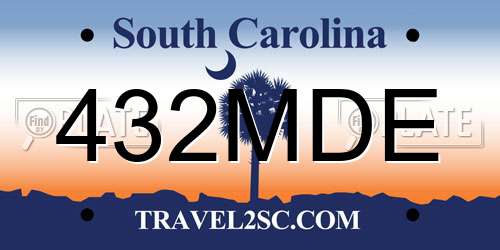 432MDE South Carolina License Plate