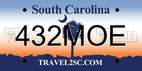 432MOE South Carolina License Plate