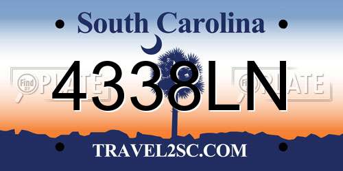 4338LN South Carolina License Plate
