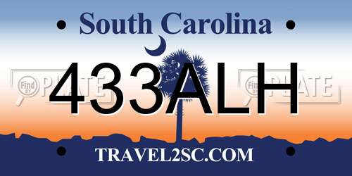 433ALH South Carolina License Plate