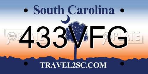 433VFG South Carolina License Plate