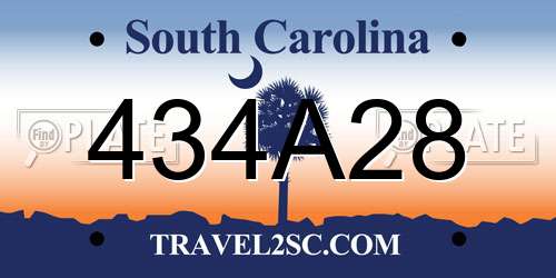 434A28 South Carolina License Plate