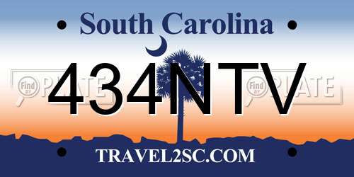434NTV South Carolina License Plate
