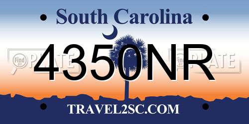 4350NR South Carolina License Plate
