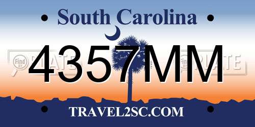 4357MM South Carolina License Plate