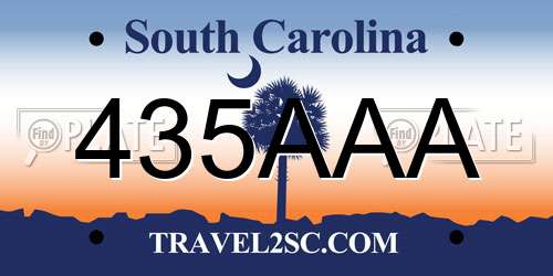 435AAA South Carolina License Plate