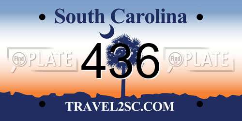 436 South Carolina License Plate