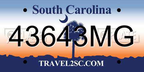43643MG South Carolina License Plate