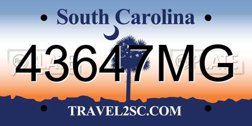 43647MG South Carolina License Plate