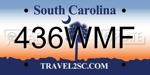 436WMF South Carolina License Plate