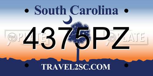 4375PZ South Carolina License Plate