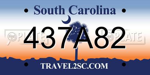 437A82 South Carolina License Plate