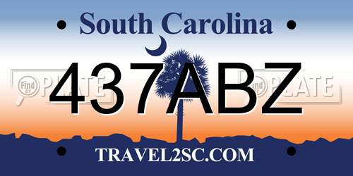 437ABZ South Carolina License Plate