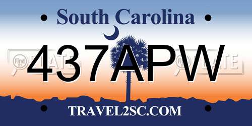 437APW South Carolina License Plate