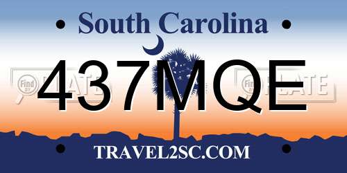 437MQE South Carolina License Plate