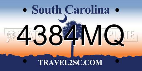 4384MQ South Carolina License Plate