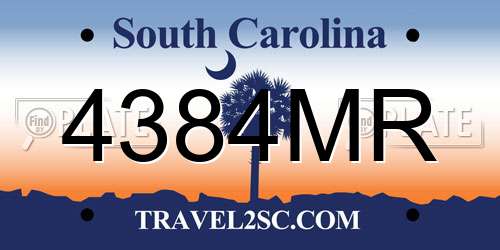 4384MR South Carolina License Plate