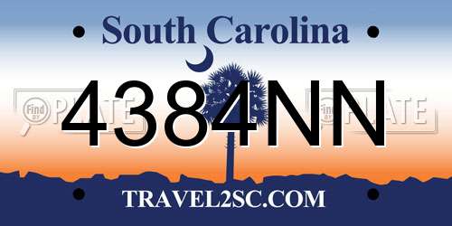 4384NN South Carolina License Plate