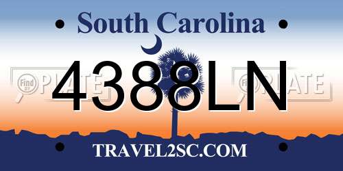 4388LN South Carolina License Plate