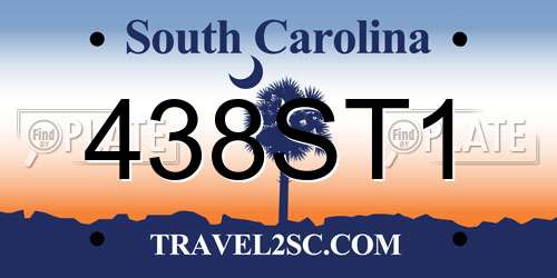 438ST1 South Carolina License Plate