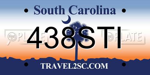 438STI South Carolina License Plate