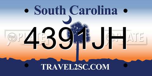 4391JH South Carolina License Plate