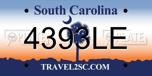 4393LE South Carolina License Plate