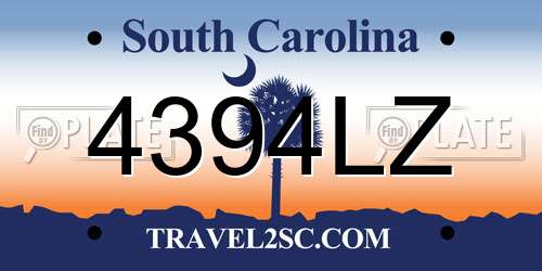 4394LZ South Carolina License Plate